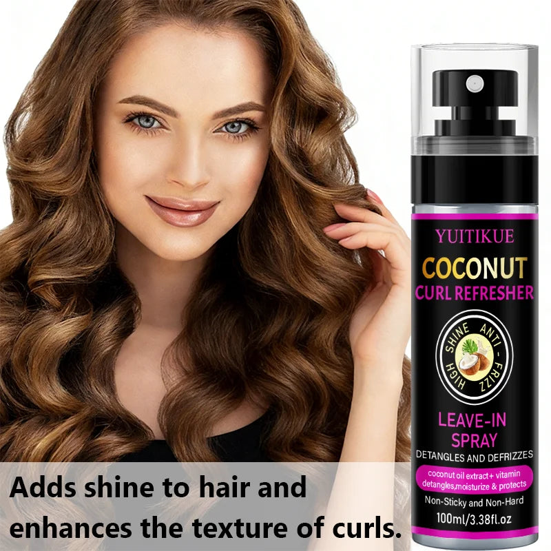 YUITIKUE Coconut Curl Refresher Spray – Detangle & Defrizz