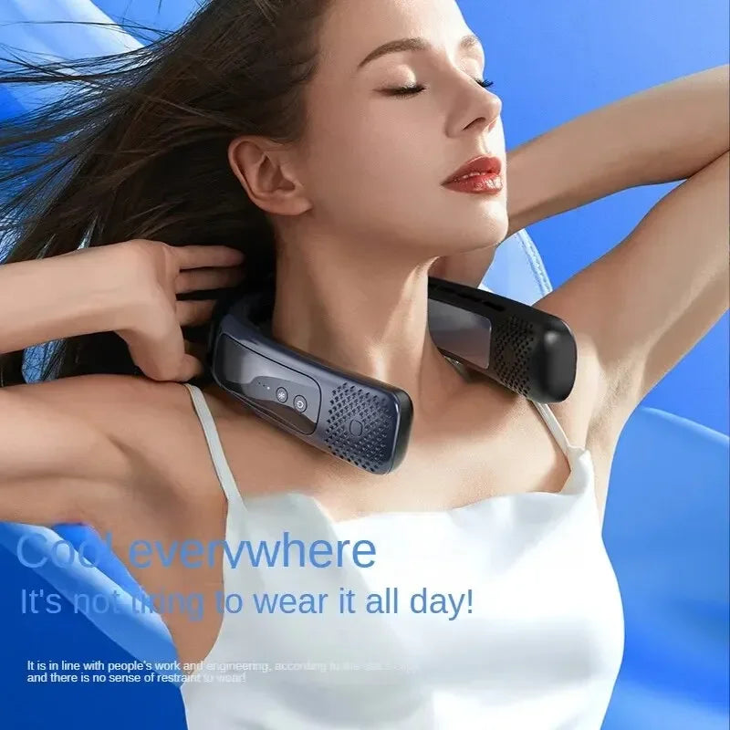 URGGU Bladeless Neck Fan – Hands-Free USB Rechargeable Wearable