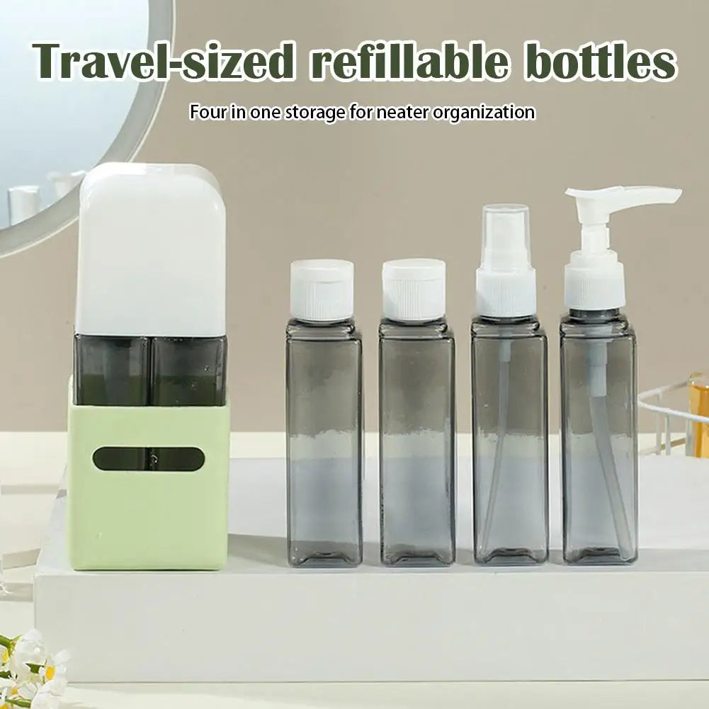 4-in-1 Refillable Travel Bottles Set – 60ml TSA-Approved Travel Toiletry Set Oasis Select