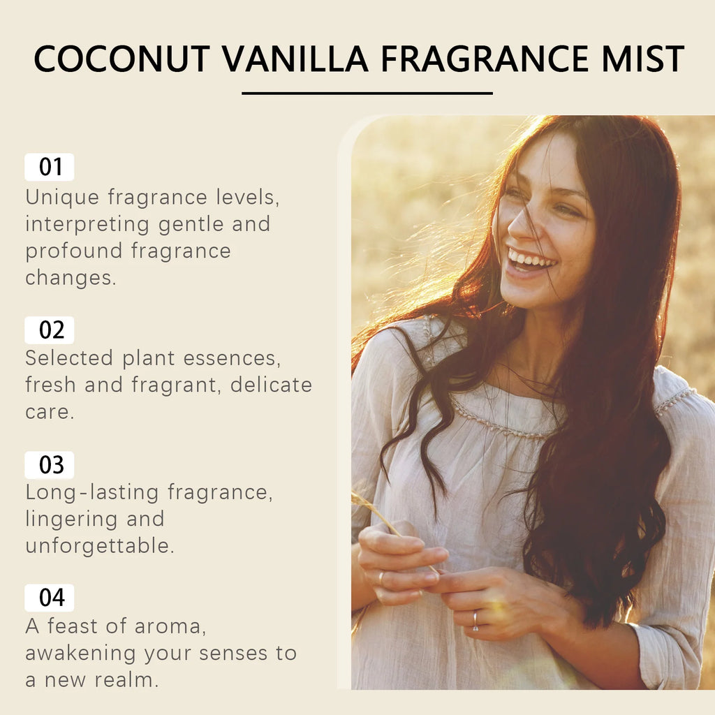 Coconut Vanilla Body Mist – Long-Lasting Natural Fragrance Body Mist Fragrance Oasis Select
