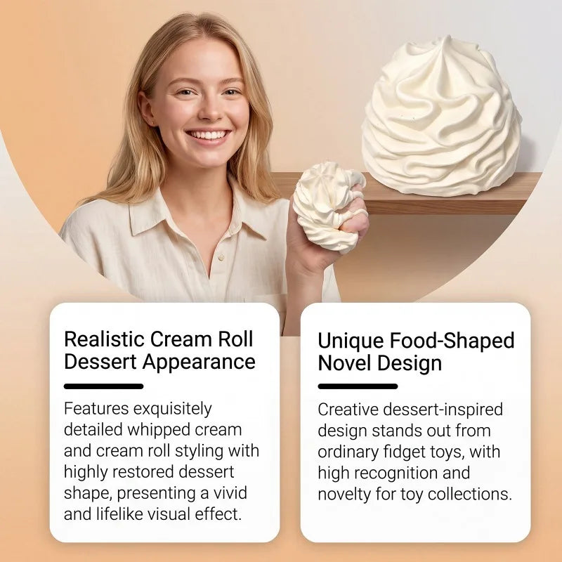 Cream Swirl Squeeze Toy Anti Deform Stress Relief Fidget Gadget Soft Hand Play Ornament For Leisure Relax Cute Desktop Decor Oasis Select
