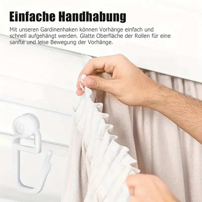 50pcs Nano Silent Curtain Pulley AccessoriesCurtain Track Hooks Curtains for Living Room Blinds for Bedroom Classic Clip Style Oasis Select