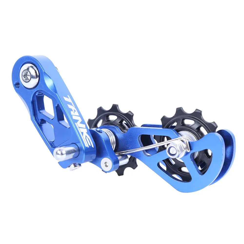 Anti-Drop Link Chain Tensioner Aluminum Alloy Chain Guide Floating Pulley Adjust Wheel Bike Bicycle High Quality Hot Sale Oasis Select Blue