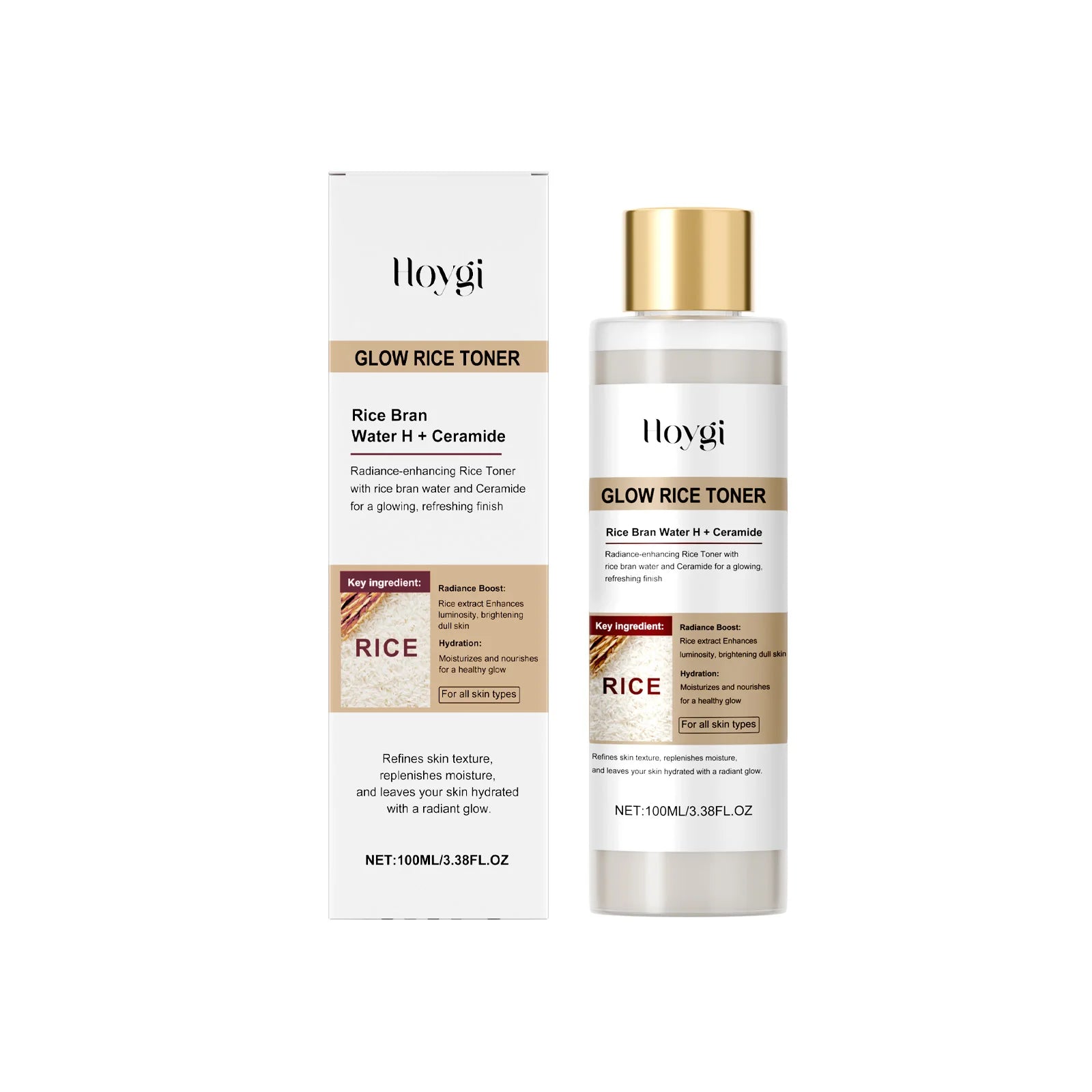 Hoygi Glow Rice Toner – Brightening, Hydrating & Pore Refining Brightening Face Toner Oasis Select 100ml Boxed