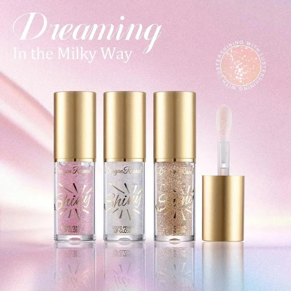 Dragon Ranee Pearl Lip Gloss Set – Shimmer Mirror Glitter Lip Oil