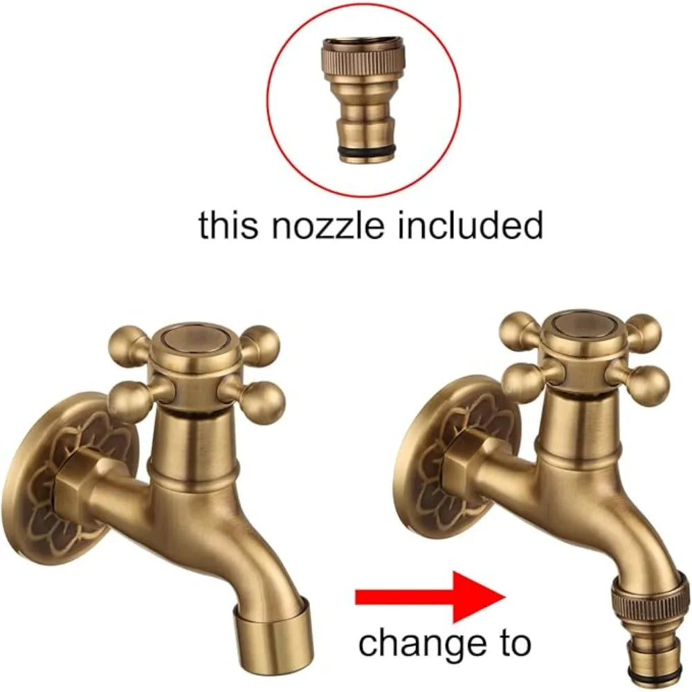 Vintage Solid Brass Single Handle Faucet for Washing Machine Wall Mounted Water Tap Oasis Select