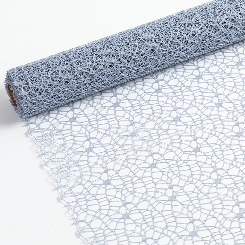 50cm 5yards Flower Wrapping Gauze Bouquet Wrapping Lace Jacquard Net Flower Pattern Mesh Floral Wrapping Paper Valentine's Day Oasis Select Grey