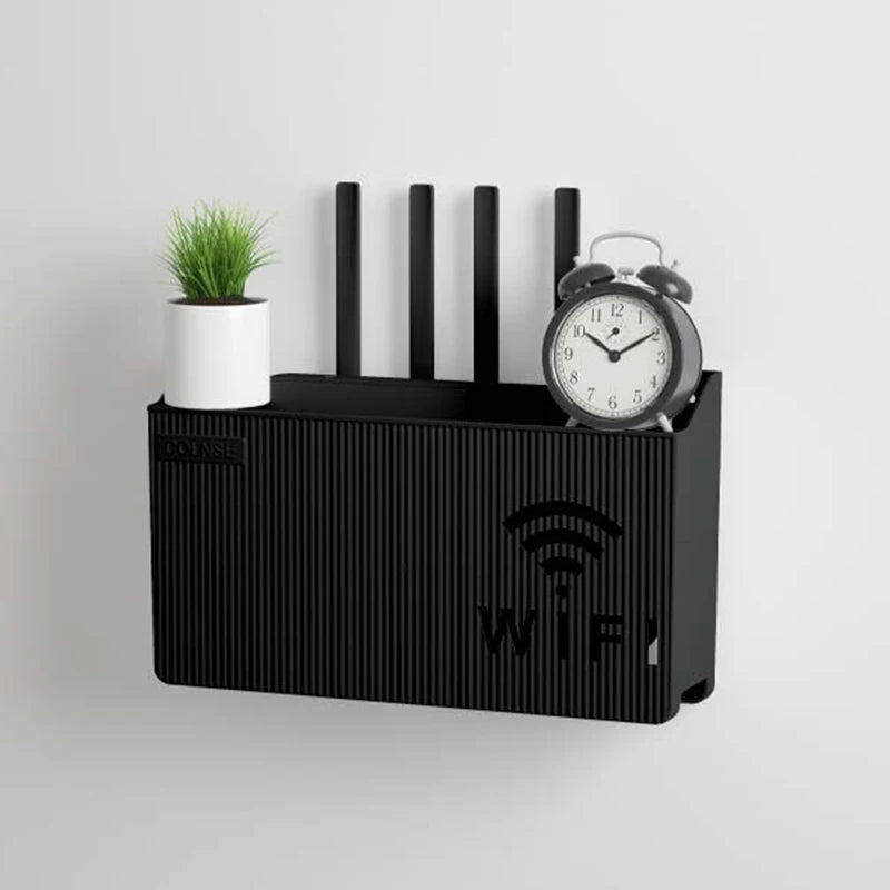 Router Storage Rack TV Set-top Storage Box Oasis Select black One size