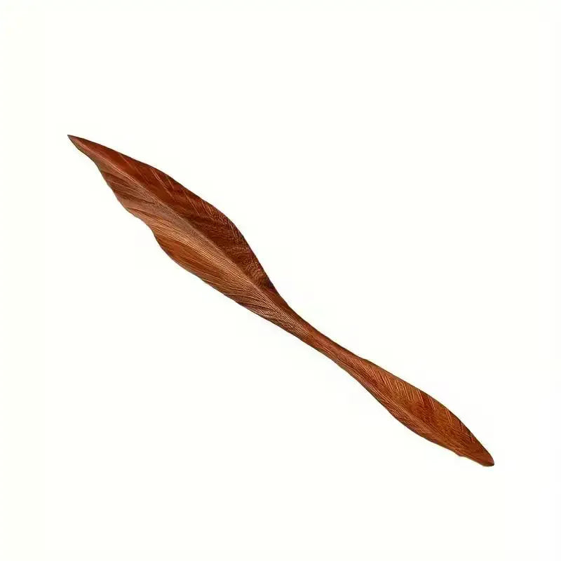 Retro Sandalwood Hairpin | Chinese Style Willow Leaf Hair Stick Wooden Hair Stick Oasis Select