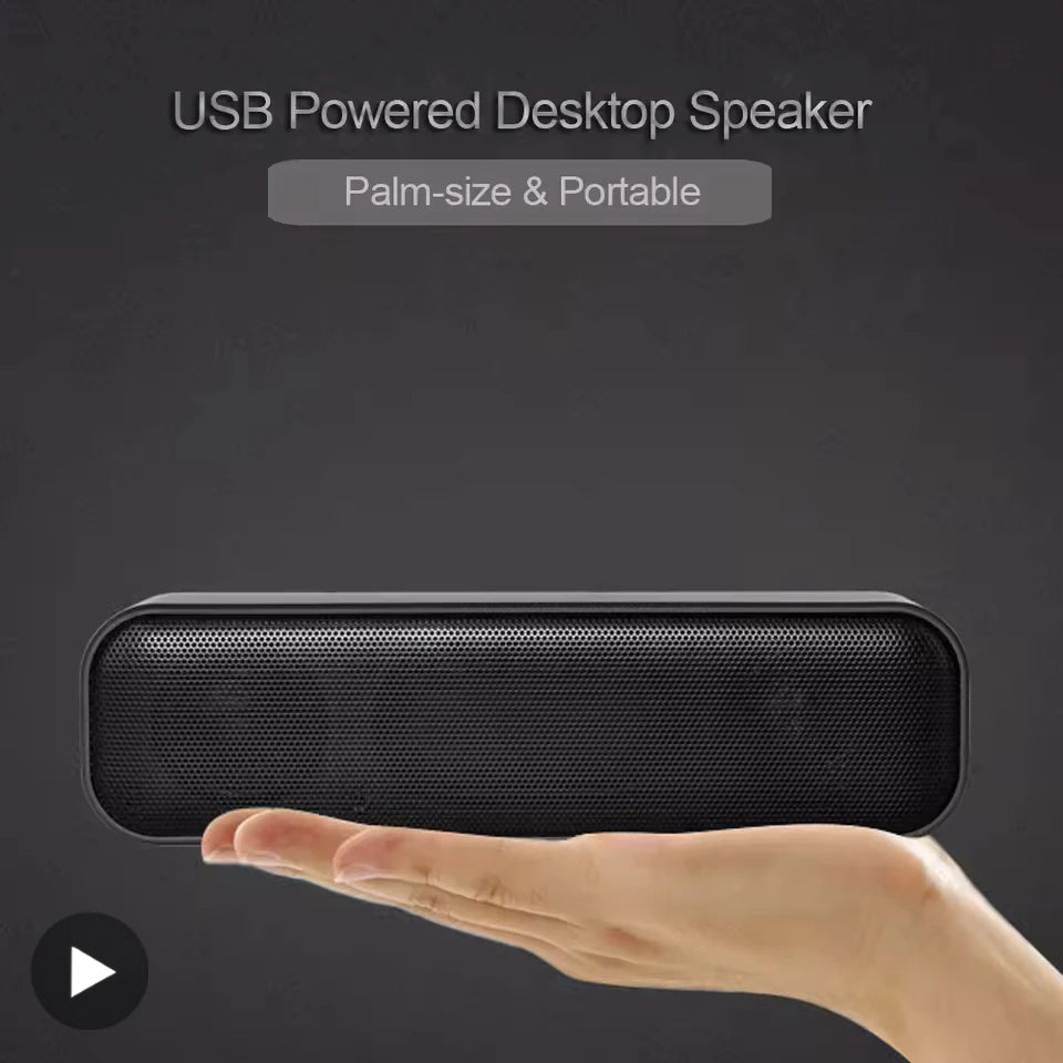 AyeBeau USB Wired Desktop Soundbar Speaker 6W – PC, Laptop & TV