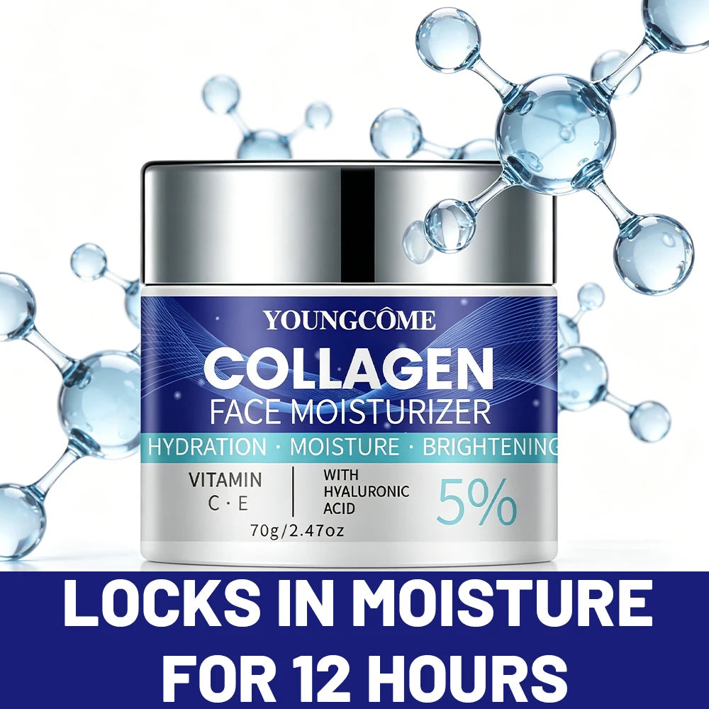 YOUNGCOME Collagen Moisturizer – Vitamin C, E & Hyaluronic Acid Face Moisturizer Cream Oasis Select