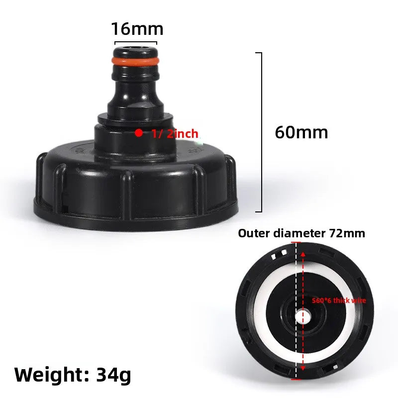 Stainless Steel IBC Tank Adapter S60x6 Coarse Thread to 1/2' & 3/4' Male And Female Spout for Water Storage Containers Oasis Select B