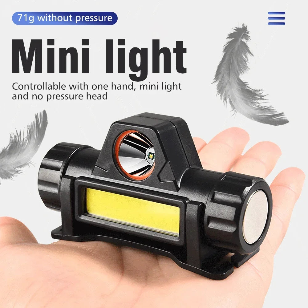 USB Rechargeable LED Headlamp | XPE COB Magnetic Torch