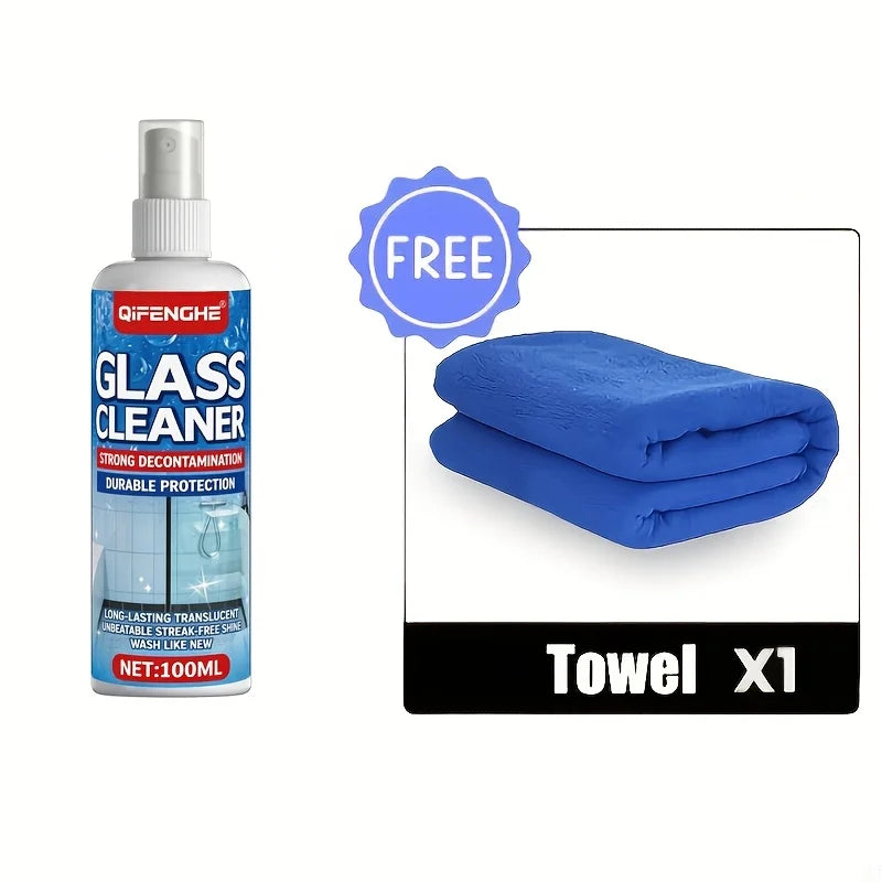 QIFENGHE Glass Cleaner Spray – Shower Door & Hard Water Stains Glass Cleaner Spray Oasis Select