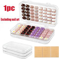 Nail Art Storage Box, Nail Accessories Transparent Display Storage Box, 3 Tier Foldable Nail Storage Box Set, for Press on Nails Oasis Select Clear