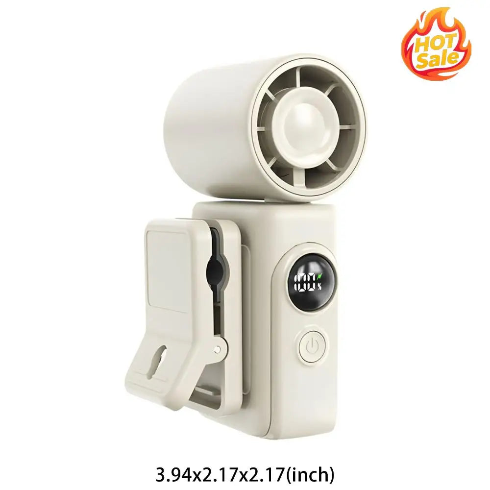 Type-C ABS Clip Cooler Fan with Handheld & LED Display Clamp Cooler Rotatable Fan 2400mAh for Shirt & Waist Travel Accessories Oasis Select