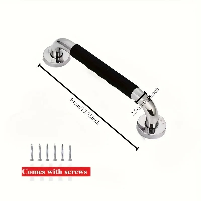 2pcs Heavy-Duty Stainless Steel Bathroom Grab Bar Non-Slip Safety Handle for Shower,Toilet & Wall Support,Stable & Secure Design Oasis Select 40cm 16in-2pcs