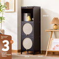 Bookshelf Shelf Floor-to-ceiling bookcase Locker integrated with wall storage Household wood with door Dust-proof display Oasis Select Black-Three Doors 33