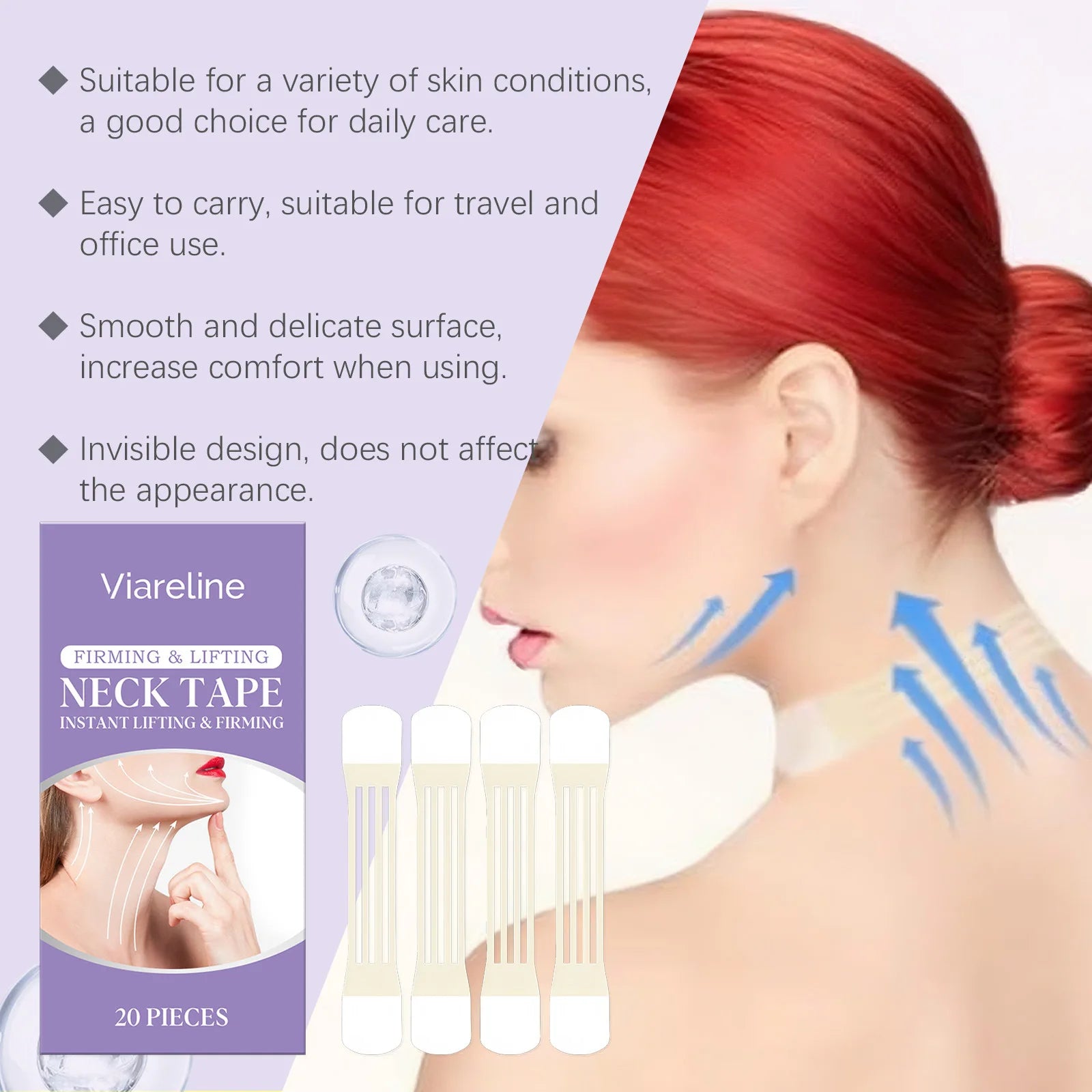 VIARELINE Neck Tightening Patch Enhance Elasticity Reduce Fine Lines Relieve Roughness Improving Relaxation Neck Soothing Patch Oasis Select