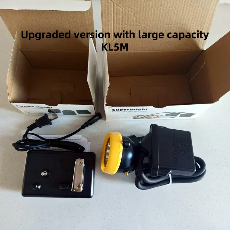 KL8M Mining Headlamp – Waterproof LED, Large Lithium Battery
