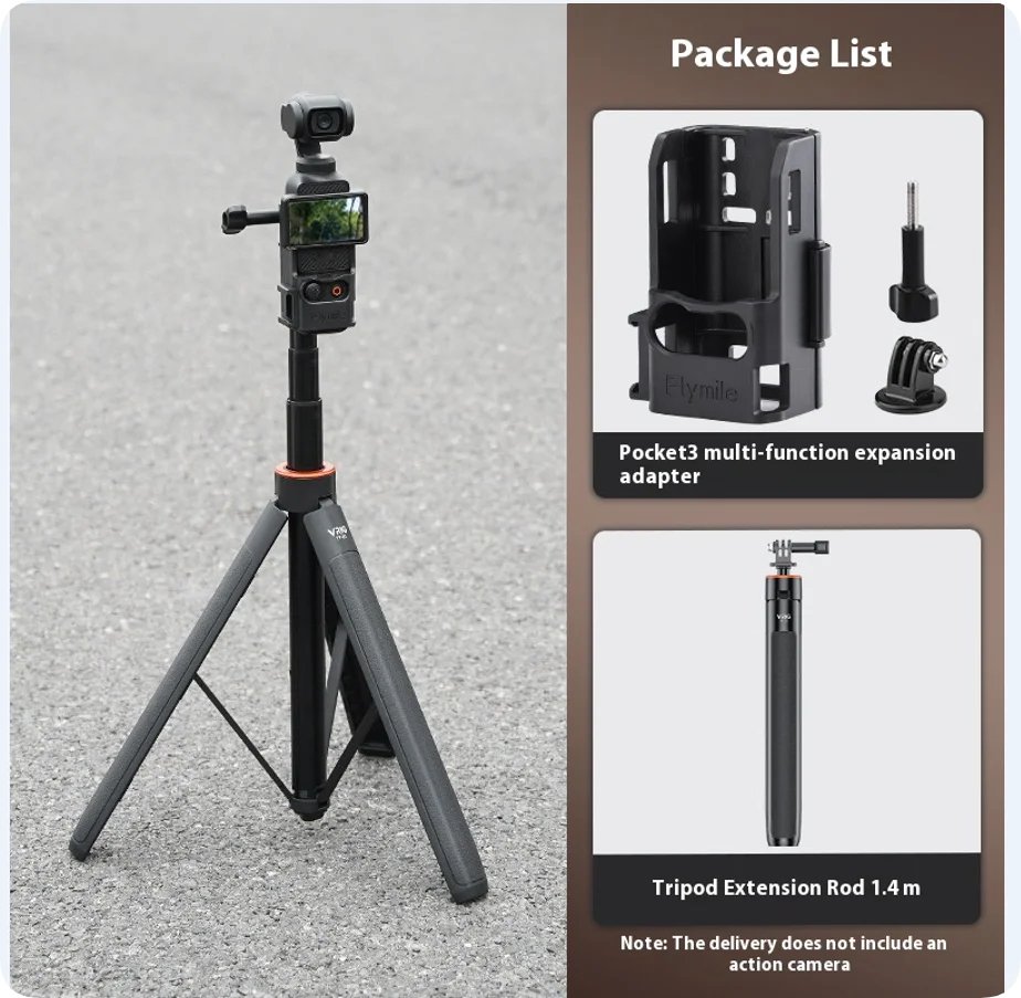 DJI Osmo Pocket 3/4 Extension Bracket Frame + Cold Shoe
