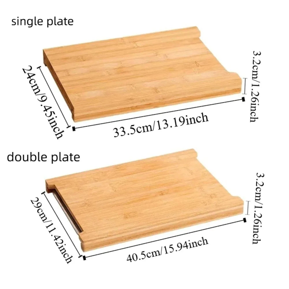 Beech Wood Cutting Board with Drawers | Non-Slip & Eco-Friendly