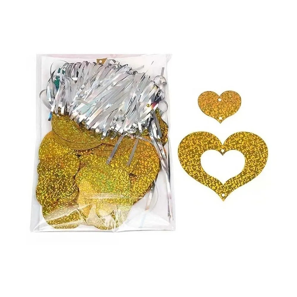Sequin Heart String Garland Rain Curtain – 50 Pcs Party Decor