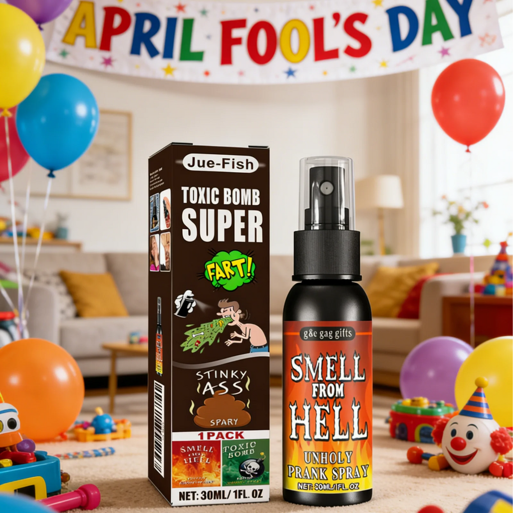 Jue Fish Fart Spray for April Fools' Day Gag Gifts Stinky Effect Funny Tricks Portable Bottle Non Toxic Smells Prank Spray 30ml Oasis Select