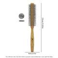 Natural Wood Handle Round Barrel Hair Comb Anti Static Brush Hair Round Comb Styling Tools For Thin Or Short Hair Men Women Use Oasis Select 905-12-Y
