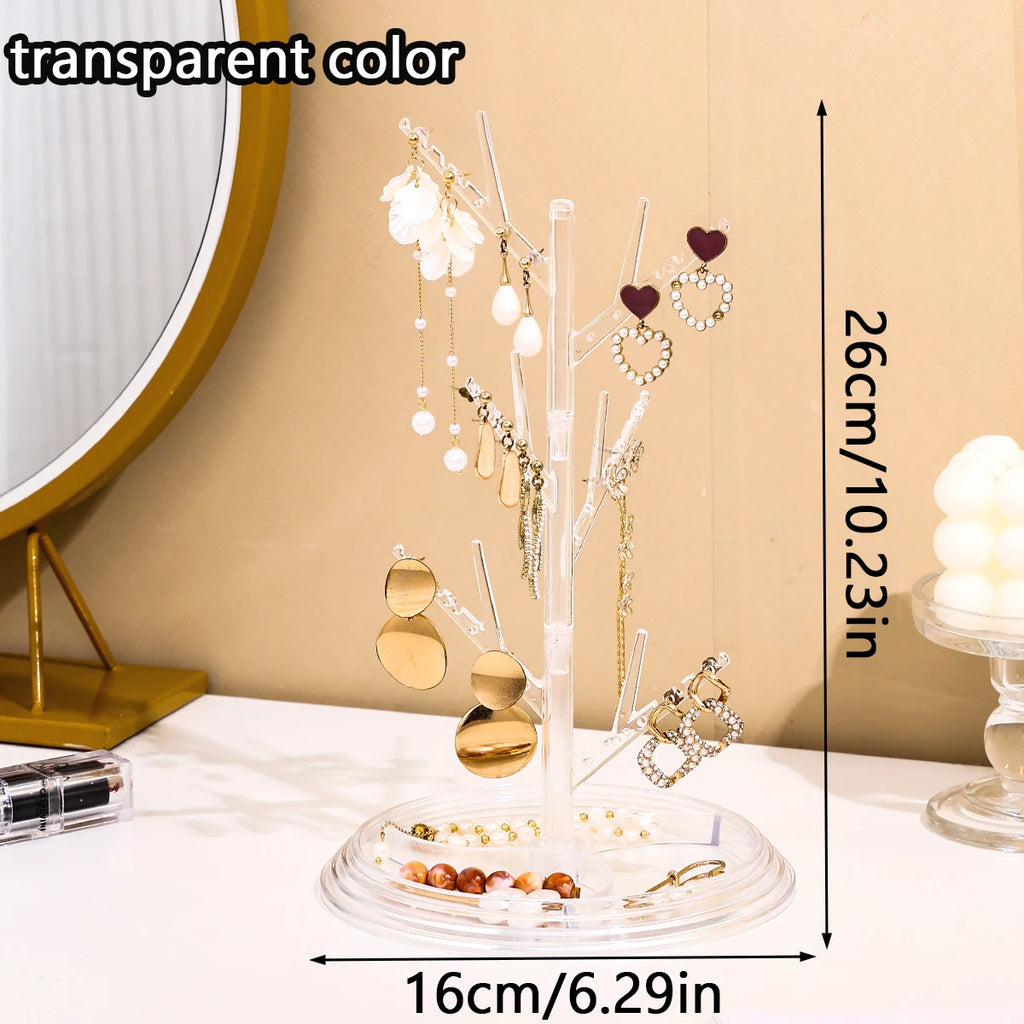 1pc detachable jewelry storage rack plastic creative tree shaped decoration hanging necklace bracelet ring earring organizer Oasis Select transparent