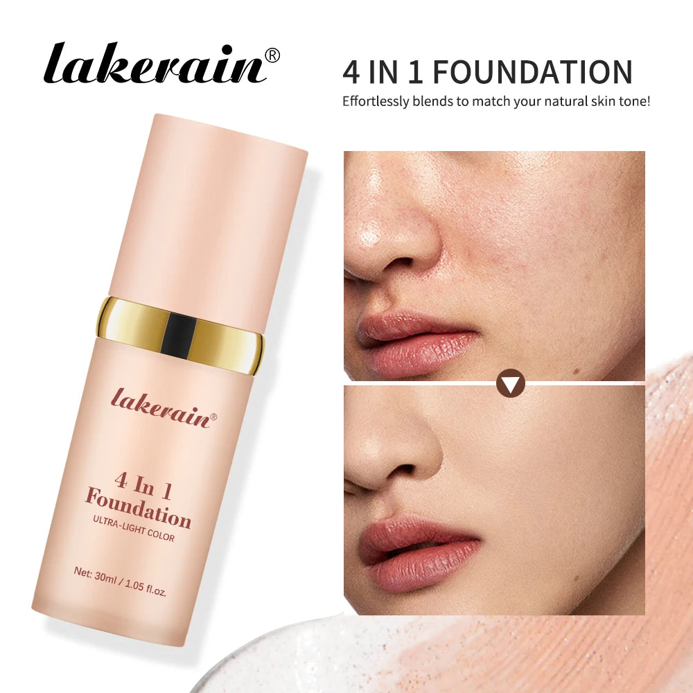 4in1 Foundation Liquid Hydrating Full Coverage Concealer SPF30 Long-wearing Waterproof Even Skin Tone Foundation Face Cosmetics Oasis Select foundation