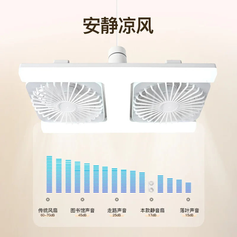 Double Row H LED Ceiling Fan Light with Remote – 3-Color