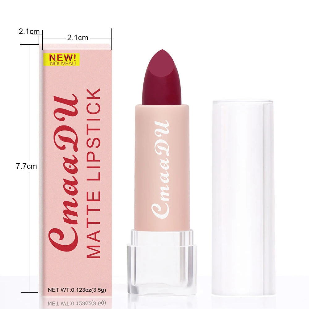 1 Pcs Velvet Matte Lipstick Long-Lasting Non-Stick Cup Waterproof Moisturizing Lip Gloss Fashion Classic Shades For Daily & Date Oasis Select