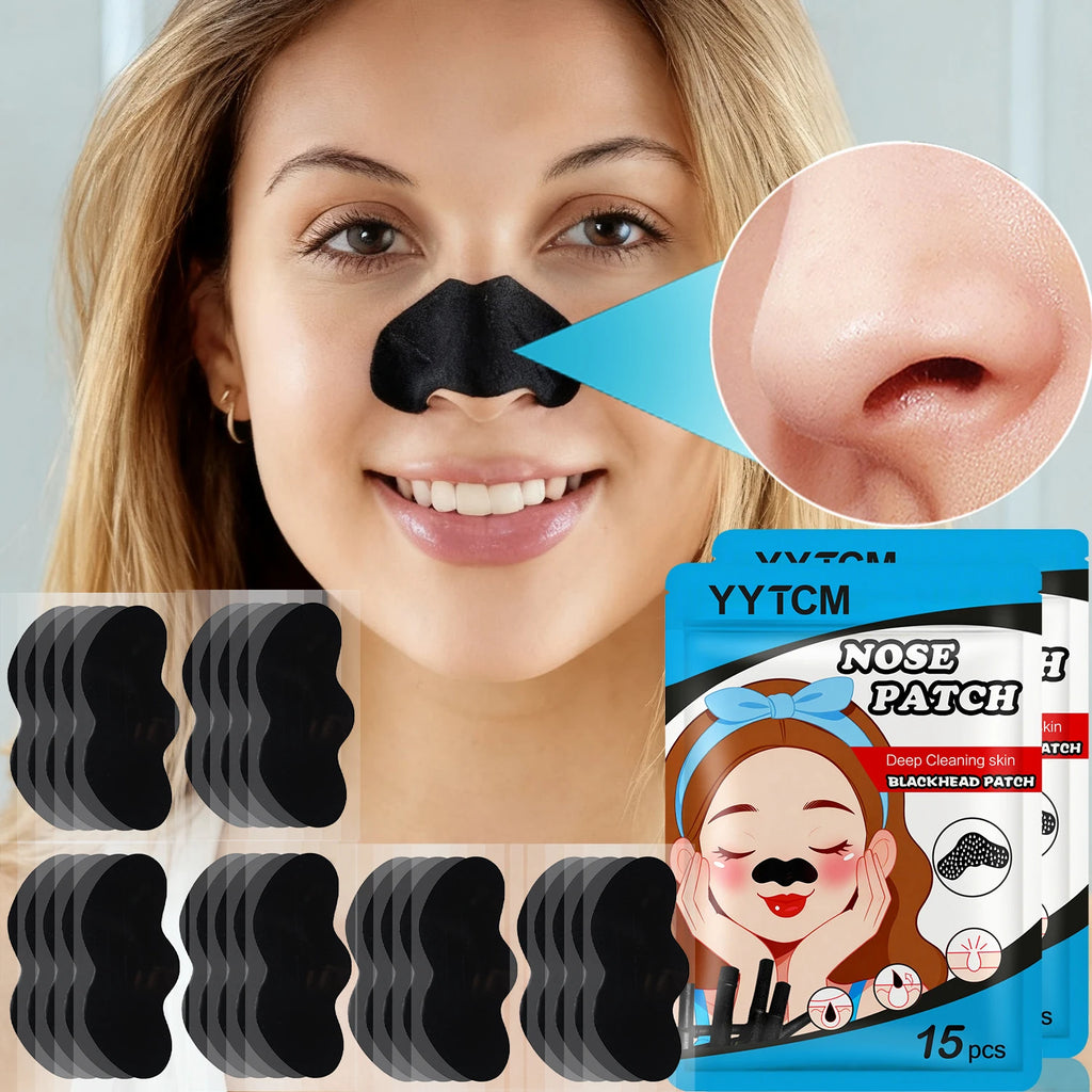 Charcoal Blackhead Nose Strips – Deep Pore Peel-Off Mask 15pk Nose Pore Strips Oasis Select