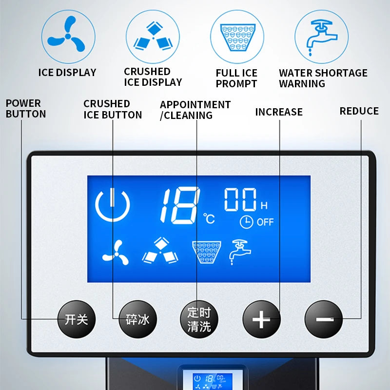 45kg/Day Commercial Ice Maker & Crusher Machine ZBS-30