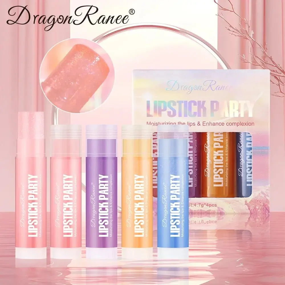 Mirror Gloss Lipstick Set 4Pcs Shimmering Plumping Hydrating Long Lasting Nourishing Lip Makeup Oasis Select