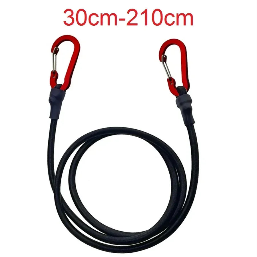 30-210cm 8mm Packing Ropes Outdoor Elastic Bungee Cords with Red Hooks Stretch Lightweight for Bikes Car Luggage Roof Rack Strap Oasis Select