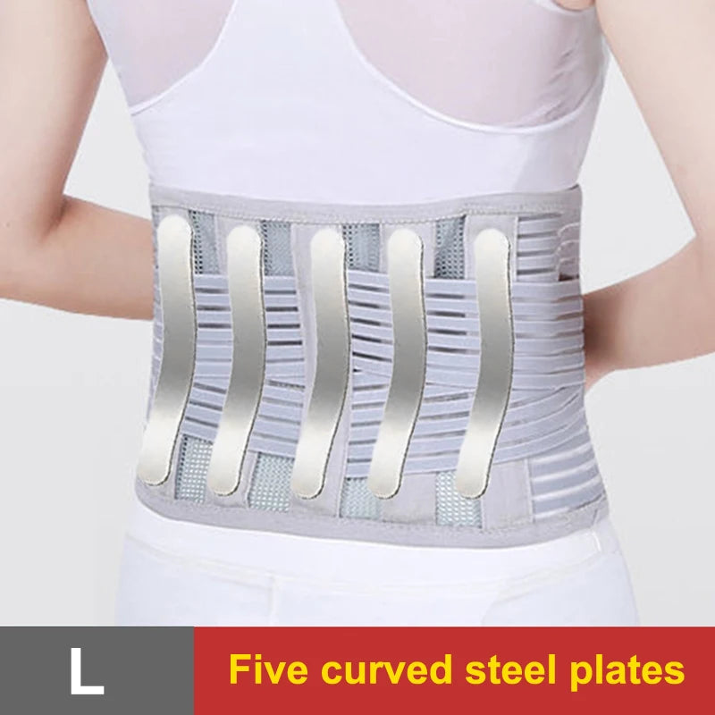 Breathable Lumbar Support Belt with 5 Stays | Men & Women Lumbar Support Belt Oasis Select 4 Gray
