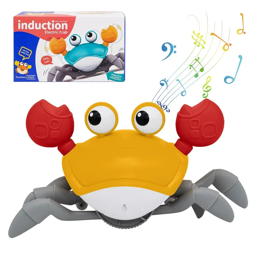 Dancing Crab Run Away Toy for Babies Crawling Interactive Escape Crabs Baby Birthday Thanksgiving Christmas Gift Battery Edition Oasis Select Orange