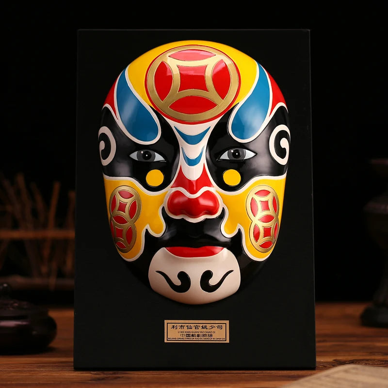 Large Peking Opera facial mask five road God of wealth hanging wall decoration Oasis Select 4