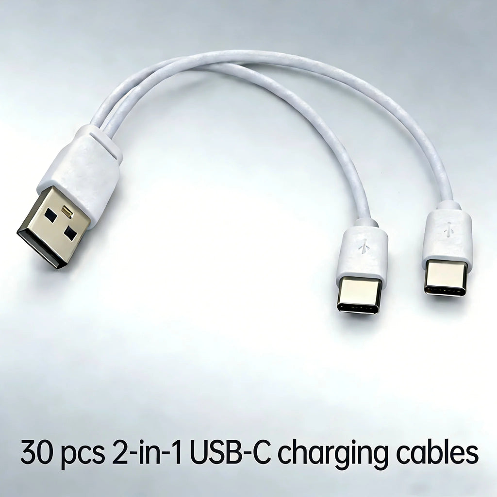 2 in 1 USB-C Charging Cable For Battery And other device Oasis Select 30 PCS Cables