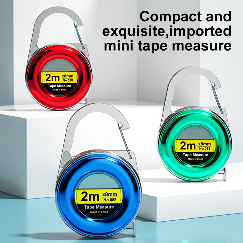 Retractable Keychain Tape Measur Portable Mini Centimeter Inch Retractable Ruler Roulette 2 Meter Measure Tape Gift Oasis Select