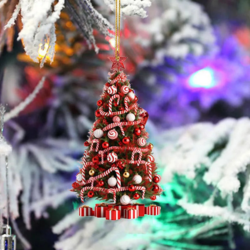 2D Acrylic Christmas Tree Ornament Pendant | 2025 Xmas Decor
