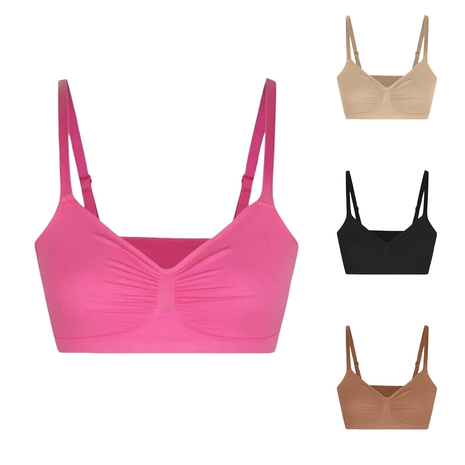 Adjustable Shoulder Straps Breasts Bra Seamless Bras Full Coverage Wireless Push Up Bra For Women Comfort Sculpting Bralettes Oasis Select