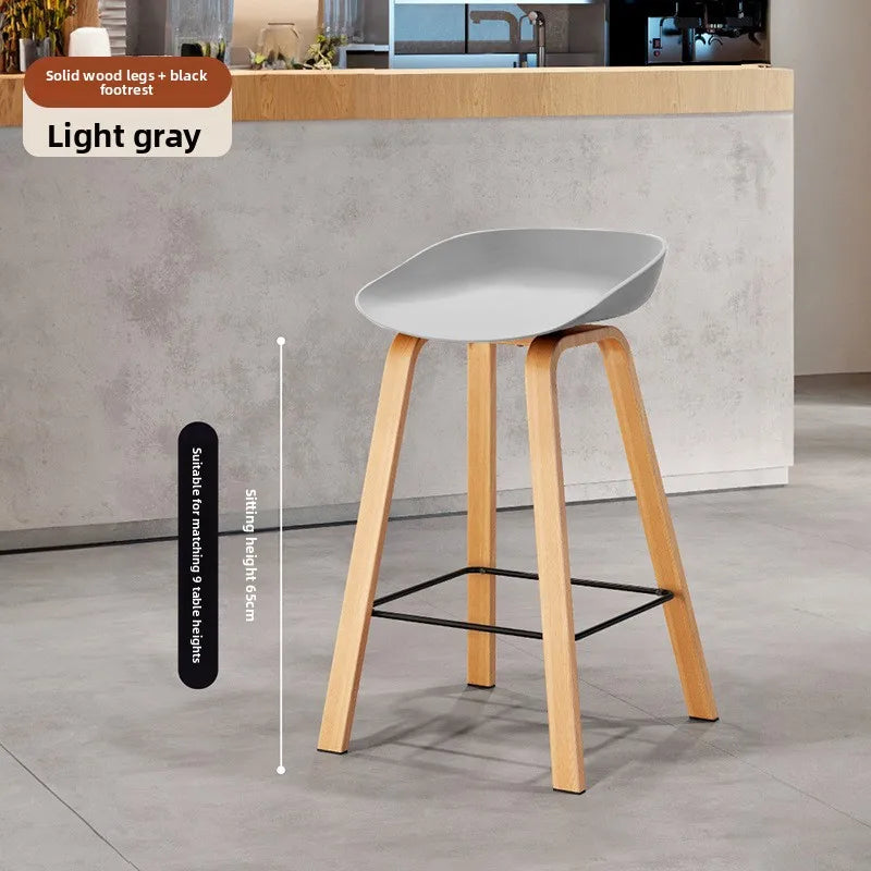 Nordic Bar Chair Modern Simple Bar Chair Wrought Iron Fashion Creative Restaurant High Stool Household Stool Front Desk Chair Oasis Select Q grey 65 2 pieces