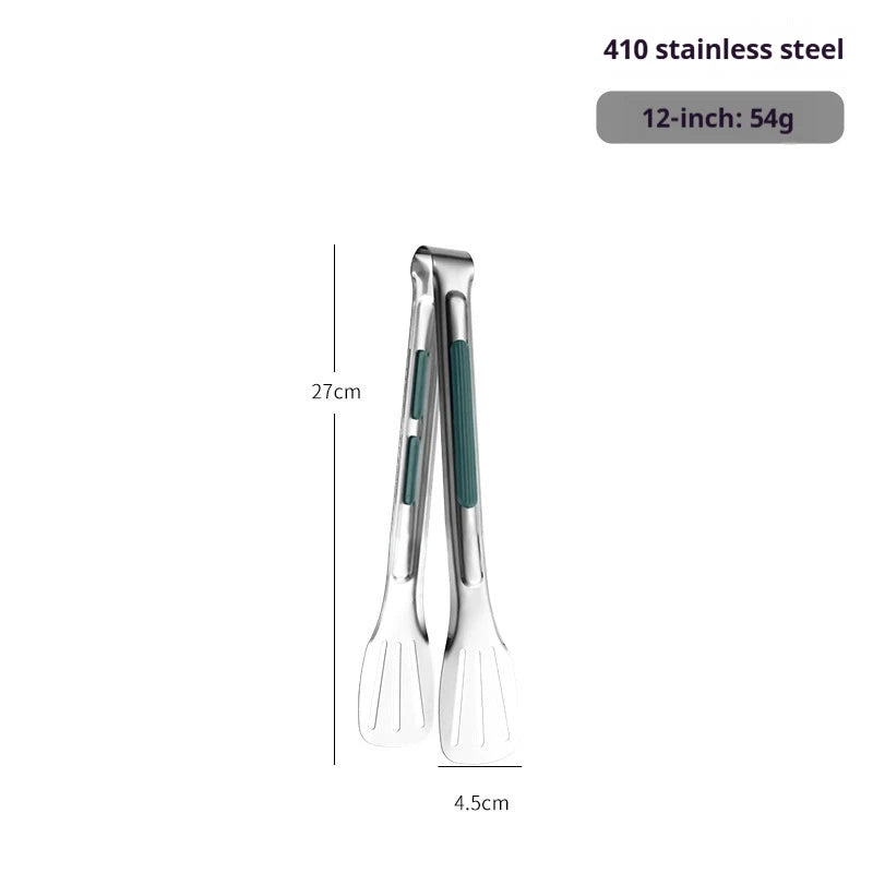 1pc Non Slip Stainless Steel Food Tongs Meat Salad Bread Clip Barbecue Grill Buffet Clamp Cooking Tools Kitchen Accessories Oasis Select 1pc 11inch