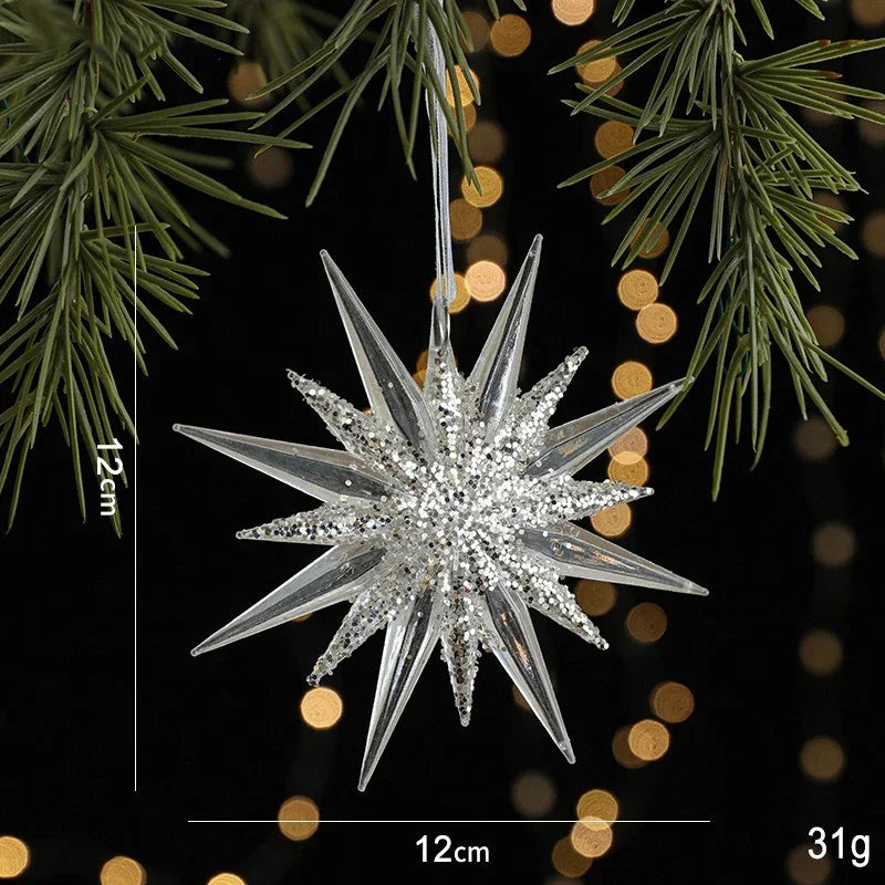 Acrylic Christmas Crystal Pendant – Angel & Snowflake Ornament