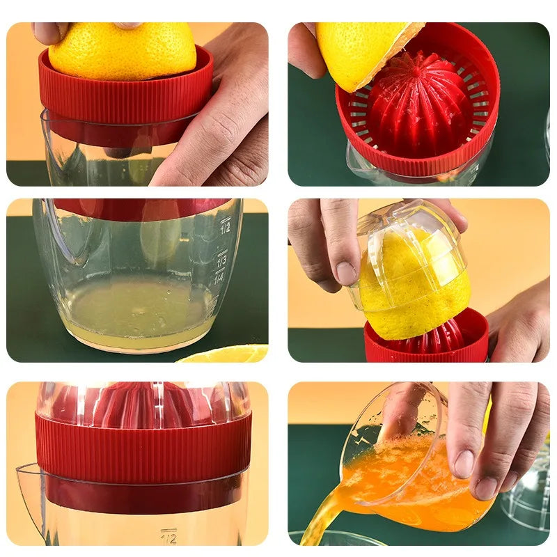 Lemon Squeezer with Lid Plastic Manual Lemon Juicer Orange Press Cup Citrus Squeezer with Pour Spout Fruit Tools Oasis Select