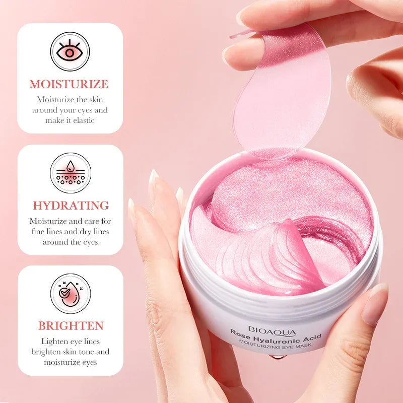 Bioaqua Rose Hyaluronic Acid Eye Mask – 60 Patches Eye Treatment Mask Oasis Select