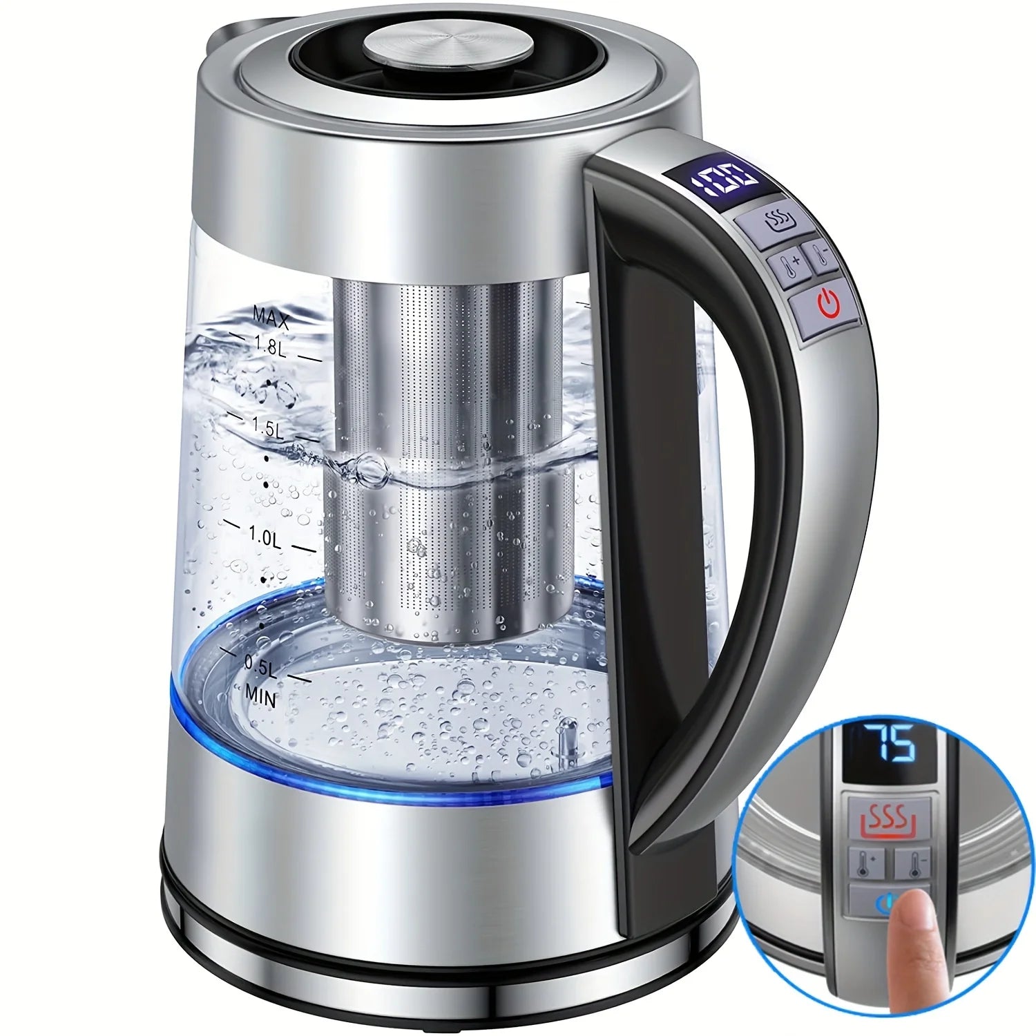 URGGU 1.8L Electric Kettle – 12 Temps & 24Hr Keep Warm